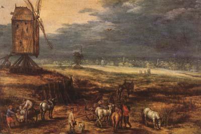BRUEGHEL, Jan the Elder Landscape with Windmills (mk08) oil painting image